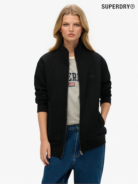 Superdry Black Oversized Essential Logo Track Jacket (H25135) | £50