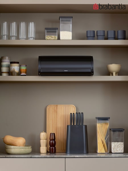 Brabantia Matt Black Roll Top Bread Bin (H25164) | £53