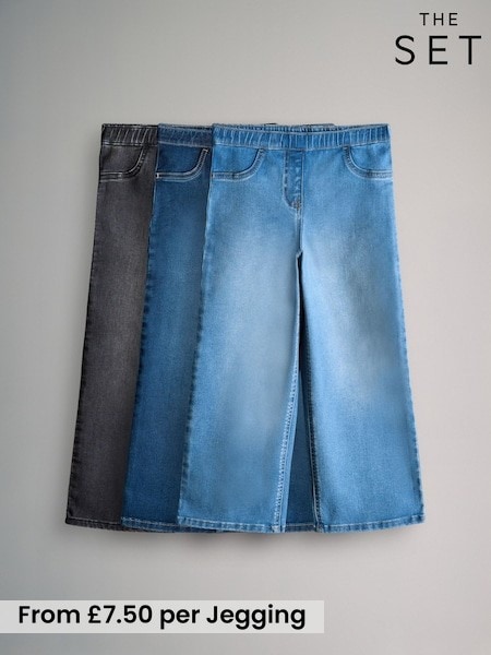 The Set Light Wash/Dark Wash/Black 3 Pack Wide Leg Jeggings (H25183) | £22.50 - £29