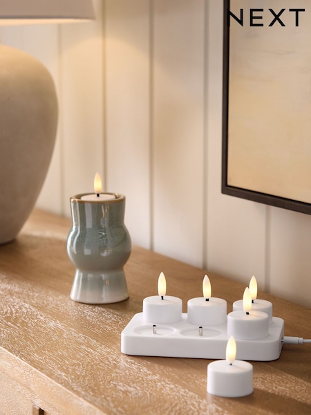 Unscented White Rechargeable LED Candle (H25240) | £16