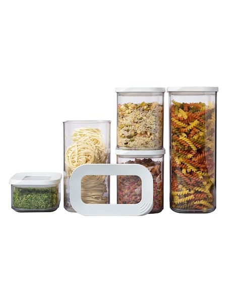 Mepal White Modula Stackable 5 Piece Kitchen Storage Set (H25312) | £40