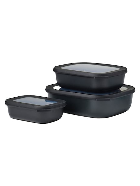 Mepal Nordic Black Cirqula Rectangular 3 Piece Food Storage Set (H25313) | £34