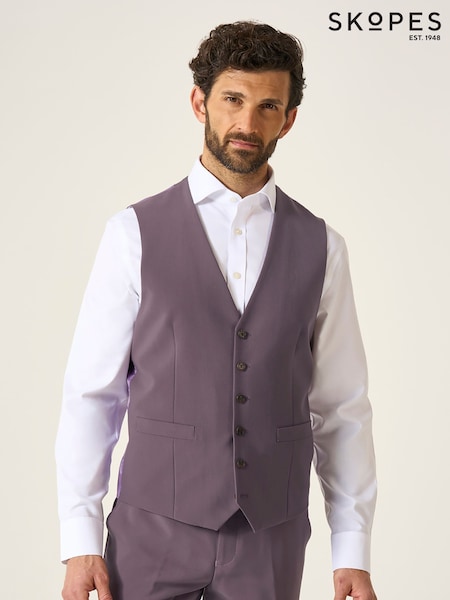 Skopes Purple Tailored Fit Beckett Suit Waistcoat (H25320) | £45