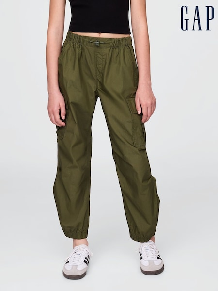 Gap Khaki Green Easy Cargo Parachute Trousers (4-13yrs) (H25629) | £30
