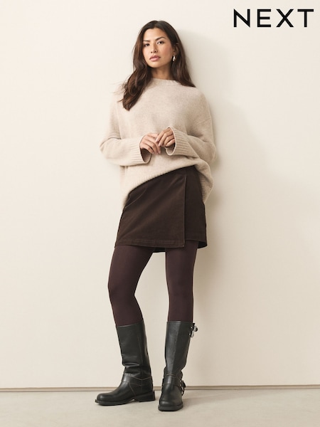 Chocolate Brown Fleece Lined Thermal Tights (H25644) | £12.50