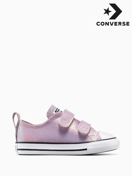 Converse Pink Chuck Taylor Toddler Disco Glitter 2V Trainers (H25733) | £37