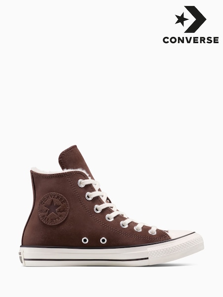 Converse Natural Chuck Taylor All Star Winter Luxe High Trainers (H25741) | £75