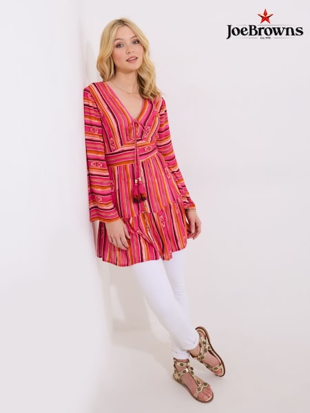 Joe Browns Pink Slim Fit Bold Striped Tunic (H25762) | £55
