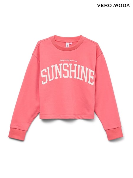 VERO MODA Pink Graphic Logo Sweatshirt (H25813) | £18