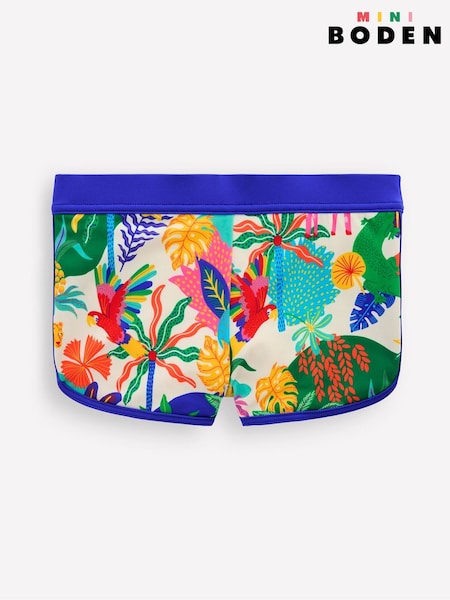 Boden Cream Patterned Swim Shorts (H25844) | £15 - £17