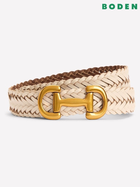 Boden Cream Woven Snaffle Belt (H25870) | £52