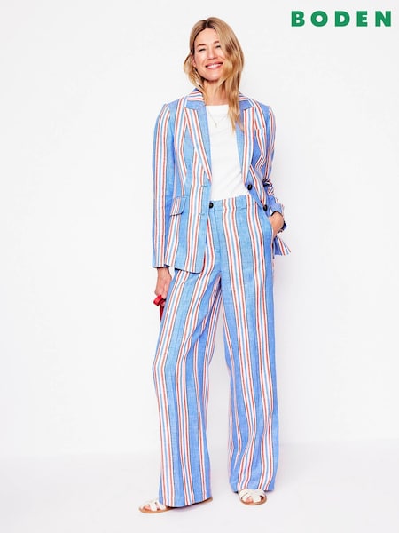 Boden Blue Westbourne Linen Trousers (H25961) | £120
