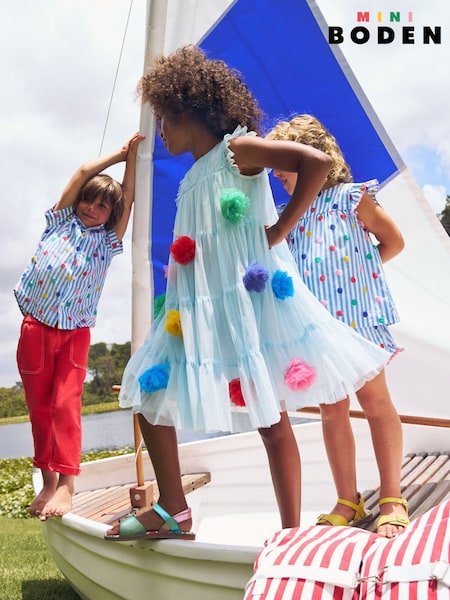 Boden Blue Tulle Tiered Dress (H25980) | £55 - £59
