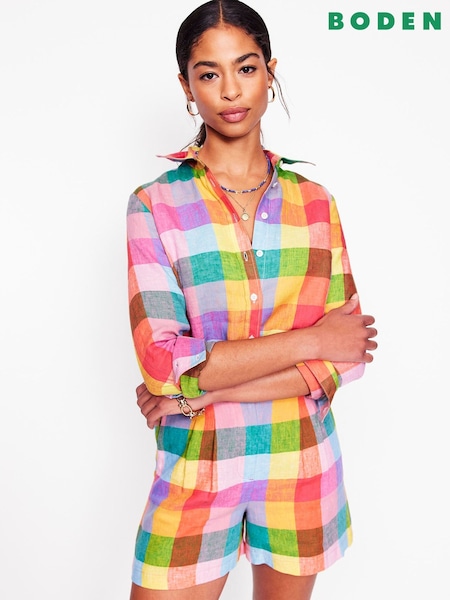 Boden Multi Sienna 100% Linen Shirt (H26031) | £80