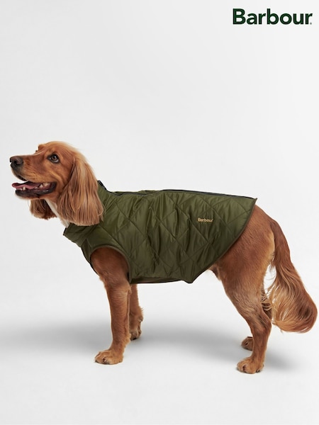 Barbour® Green Reversible Quilted Borg Dog Fleece (H26050) | £50