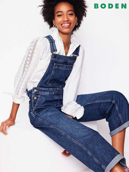 Boden Blue Straight Leg Dungarees (H26051) | £130