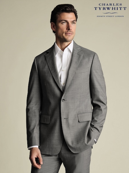 Charles Tyrwhitt Grey Slim Fit Sharkskin Slim Fit Jacket (H26085) | £319