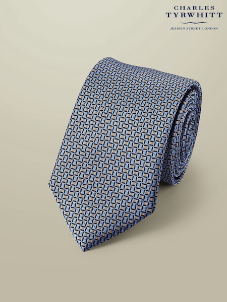 Charles Tyrwhitt Blue Silk Stain Resistant Pattern Tie (H26108) | £35