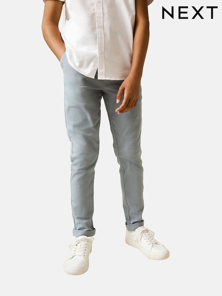 Light Blue Skinny Fit Stretch Chino Trousers (3-17yrs) (H26137) | £11 - £16