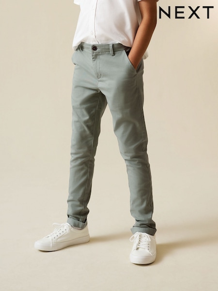 Sage Green Skinny Fit Stretch Chino Trousers (3-17yrs) (H26139) | £11 - £16