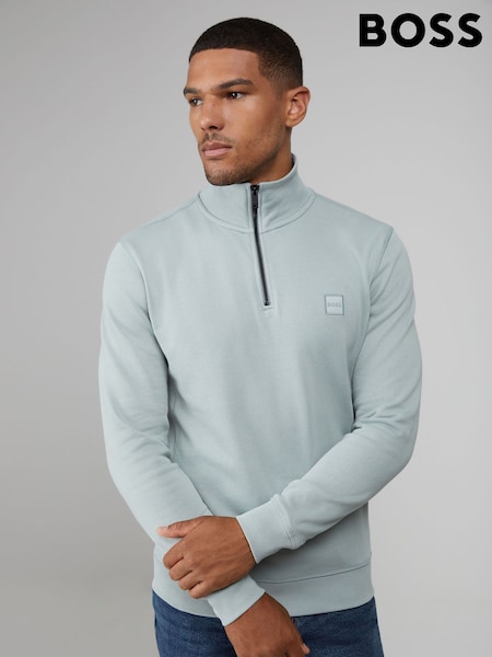 BOSS Green Zetrust Logo Quarter Zip Sweatshirt (H26149) | £129