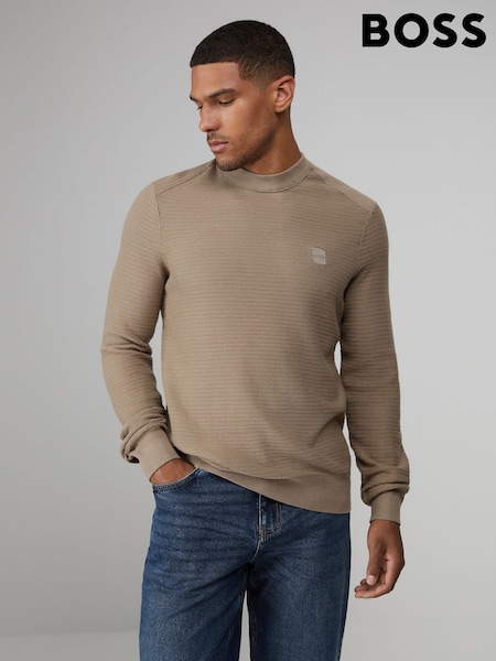 BOSS Green Light Anion Regular Fit Logo Patch Cashmere Blend Knit Jumper (H26158) | £119