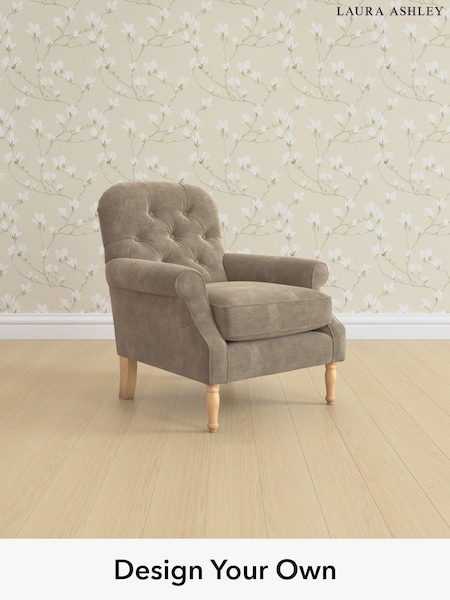 Alwyn Velvet/Truffle Natural Cambridge Button Back By Laura Ashley (H26552) | £825