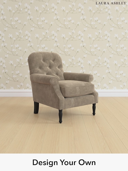 Alwyn Velvet/Truffle Natural Cambridge Button Back By Laura Ashley (H26552) | £825