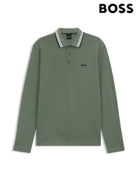 BOSS Green Regular Fit Plisy Tipped Collar Polo Shirt (H26726) | £99