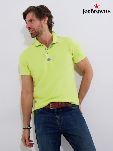 Joe Browns Green 100% Cotton Paisley Trim Pique Polo Shirt (H26825) | £40