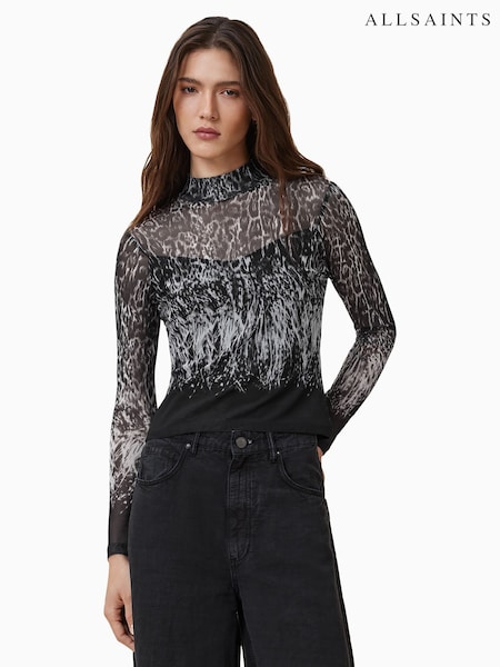 AllSaints Black Elia Top (H26873) | £75