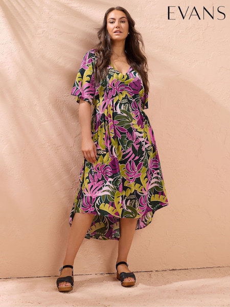 Evans Green Midaxi Hi Lo Dress (H26884) | £50