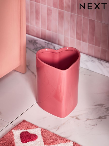 Pink Heart Shaped Bin (H26951) | £28