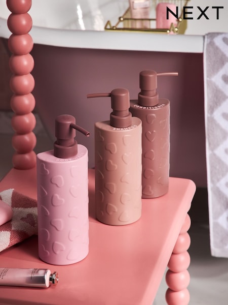 Set of 3 Pink Heart Reusable Dispenser Bottle (H26959) | £16