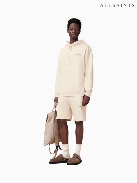 AllSaints Cream Underground Oth Hood 100% Organic Cotton Sweatshirt (H27011) | £149