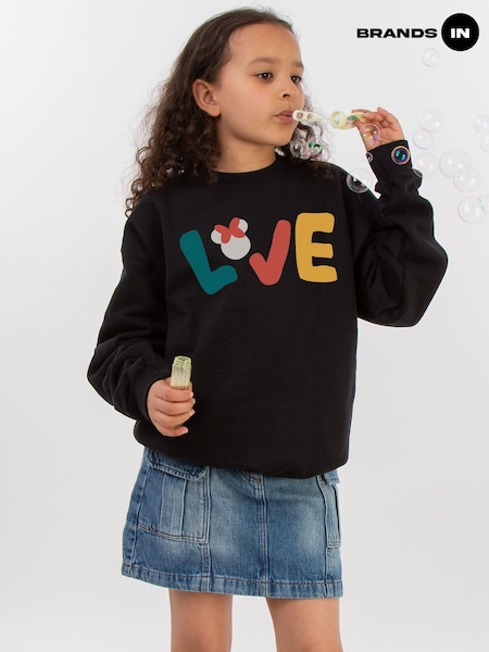 Brands In Black Girls Disney Minnie Mouse Love Sweatshirt (H27029) | £25