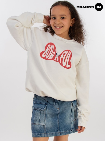 Brands In White Girls Disney Minnie Mouse Bowtiful Sweatshirt (H27030) | £25