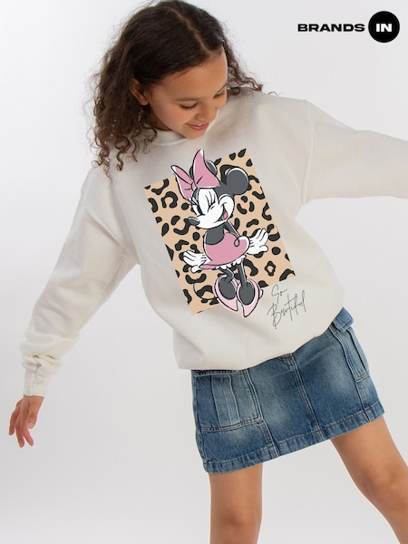 Brands In White Girls Disney Minnie Mouse So Bowtiful Sweatshirt (H27035) | £25