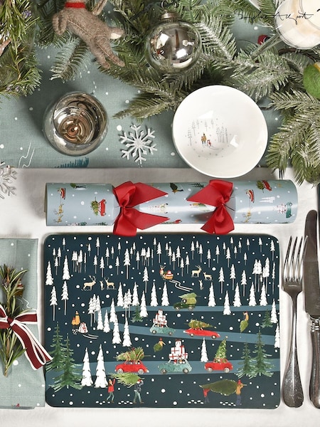 Sophie Allport Midnight Blue Home for Christmas Placemats Set of 4 (H27038) | £36