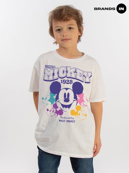 Brands In White Boys Disney Mickey Mouse Original 100% Cotton T-Shirt (H27099) | £18