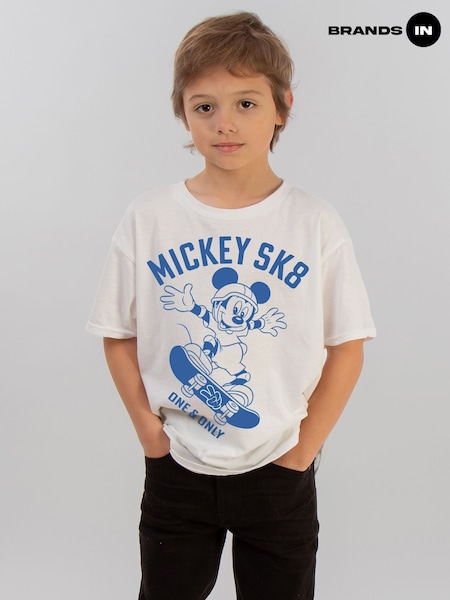 Brands In White Boys Disney Mickey Mouse 100% Cotton T-Shirt (H27105) | £18