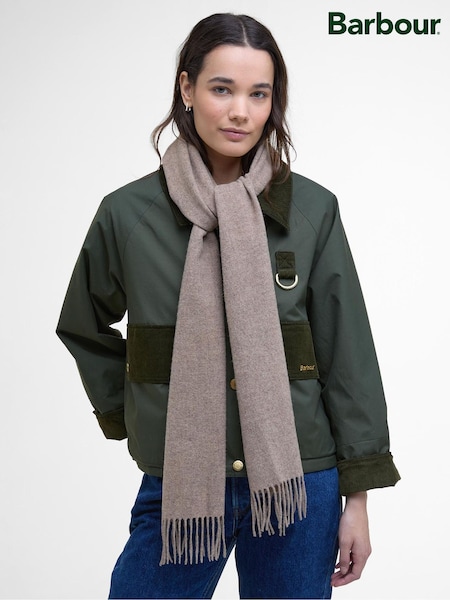 Barbour® Beige Lambswool Woven Scarf (H27128) | £30