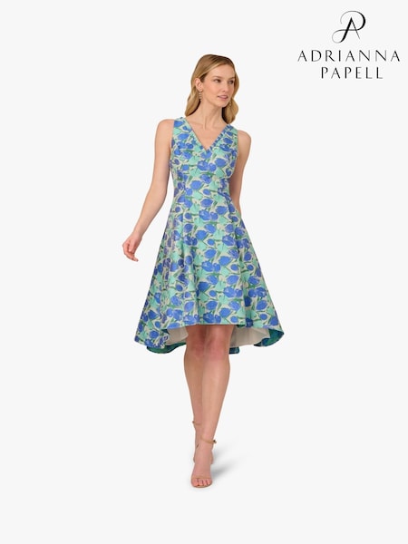 Adrianna Papell Green Jacquard Dress (H27266) | £179