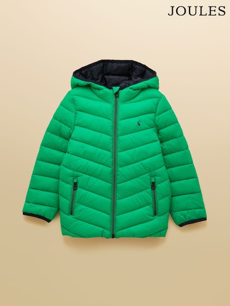 Joules Kids' Cairn Bright Green Showerproof Padded Coat (H27269) | £29 - £35