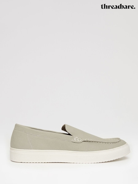 Threadbare Grey Textured Slip On Loafers (H27324) | £38