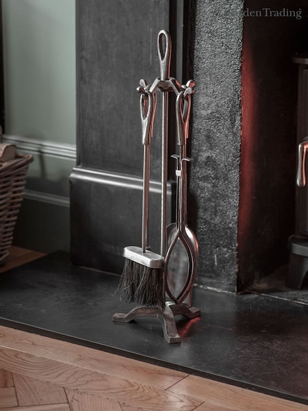 Garden Trading Antique Pewter Latton Fireside Tool Set (H27361) | £60