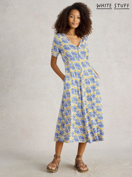 White Stuff Blue Megan Jersey Dress (H27443) | £65