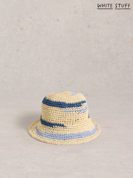 White Stuff Blue Crochet Bucket Hat (H27445) | £25