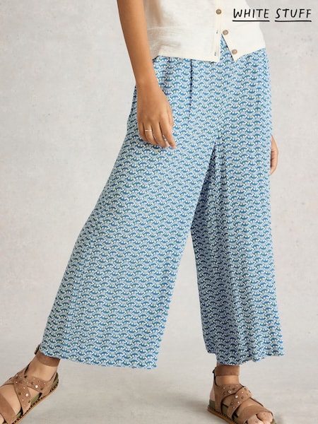 White Stuff Blue Lisette Crinkle Culottes (H27449) | £49