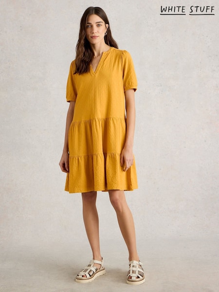 White Stuff Yellow Clara 100% Cotton Jersey Dress (H27468) | £59
